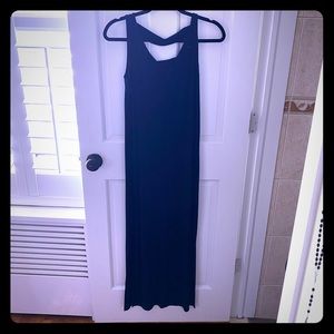 Black jersey knit maxi